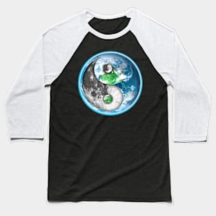 Yin Yang Moon and Earth Baseball T-Shirt